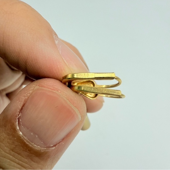 Elegant Gold Plated Faux Pearl Drop Leverback Earrings Signed AD - Picture 4 of 4